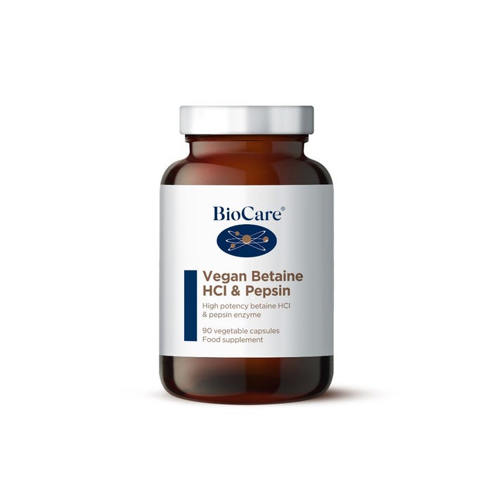 Biocare Vegan Betaine HCl &  Pepsin