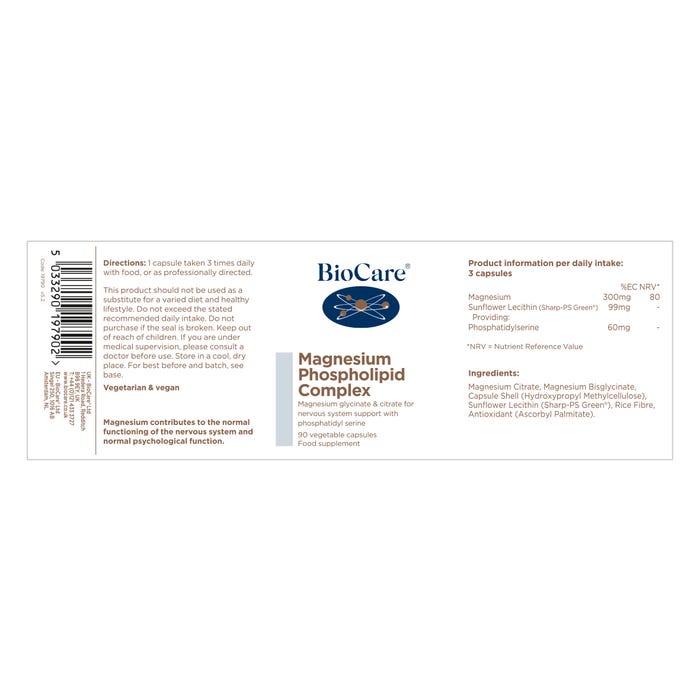 Biocare Magnesium Phospholipid Complex 90 Capsules
