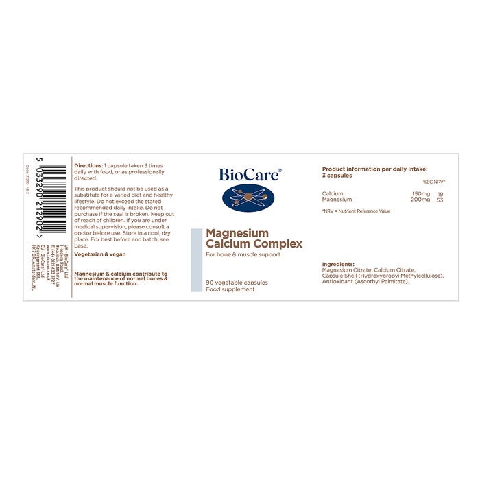 Biocare Magnesium Calcium Complex 90 Capsules