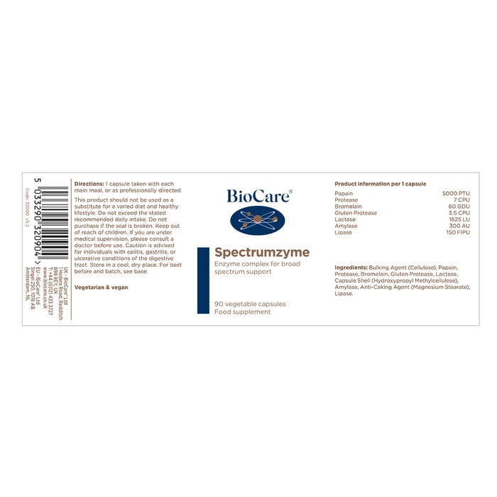 Biocare Spectrumzyme (Enzyme Complex) 90 Caps