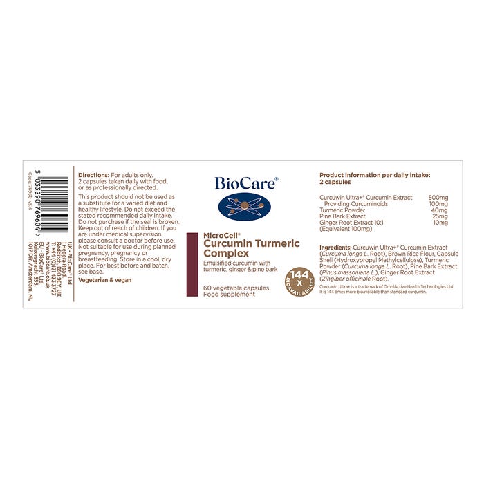 Biocare MicroCell® Curcumin Turmeric Complex 60 Capsules