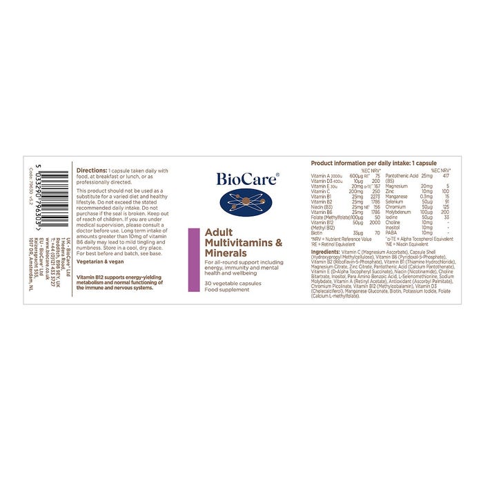 Biocare Adult Multivitamins & Minerals