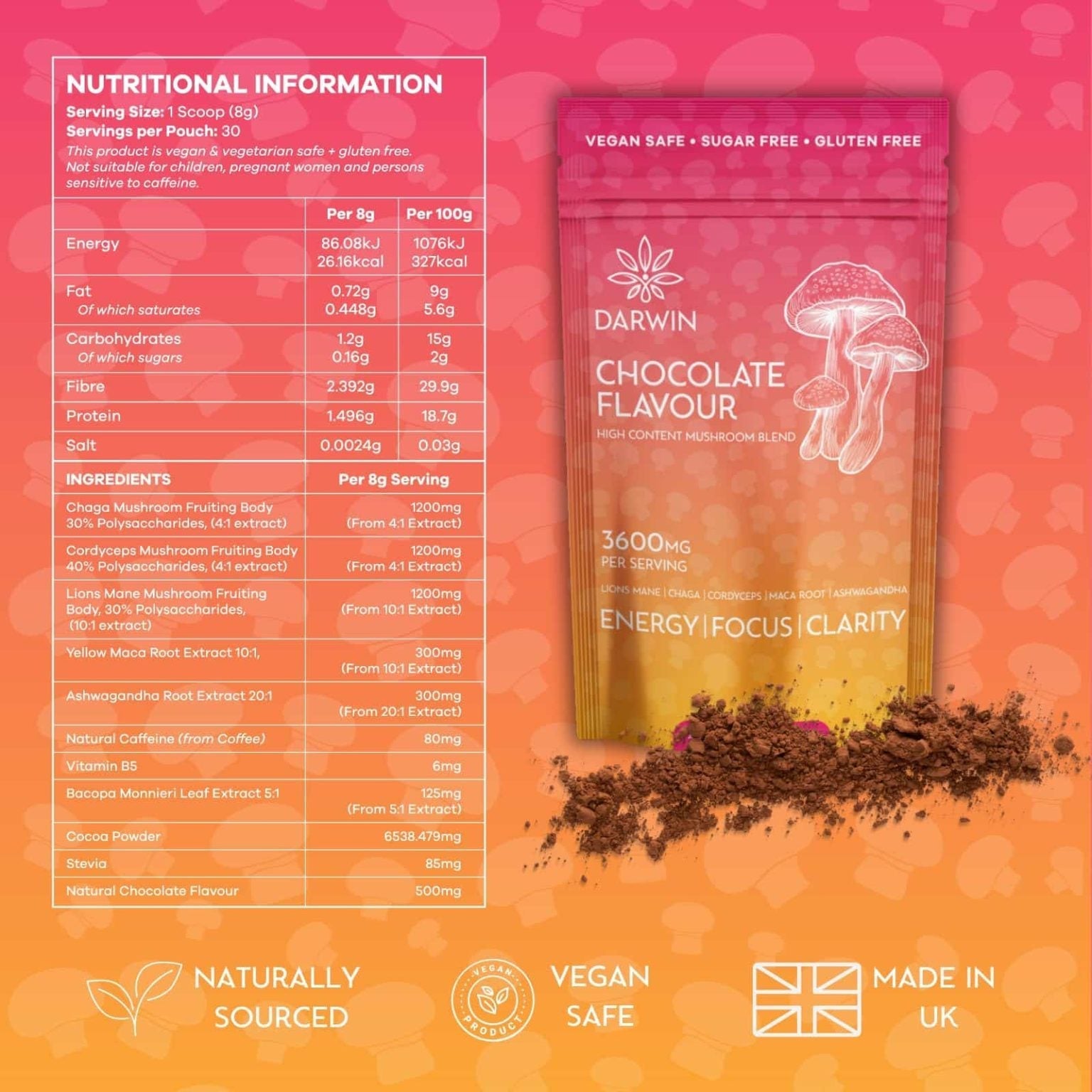 Darwin Mushroom Chocolate 30 Servings
