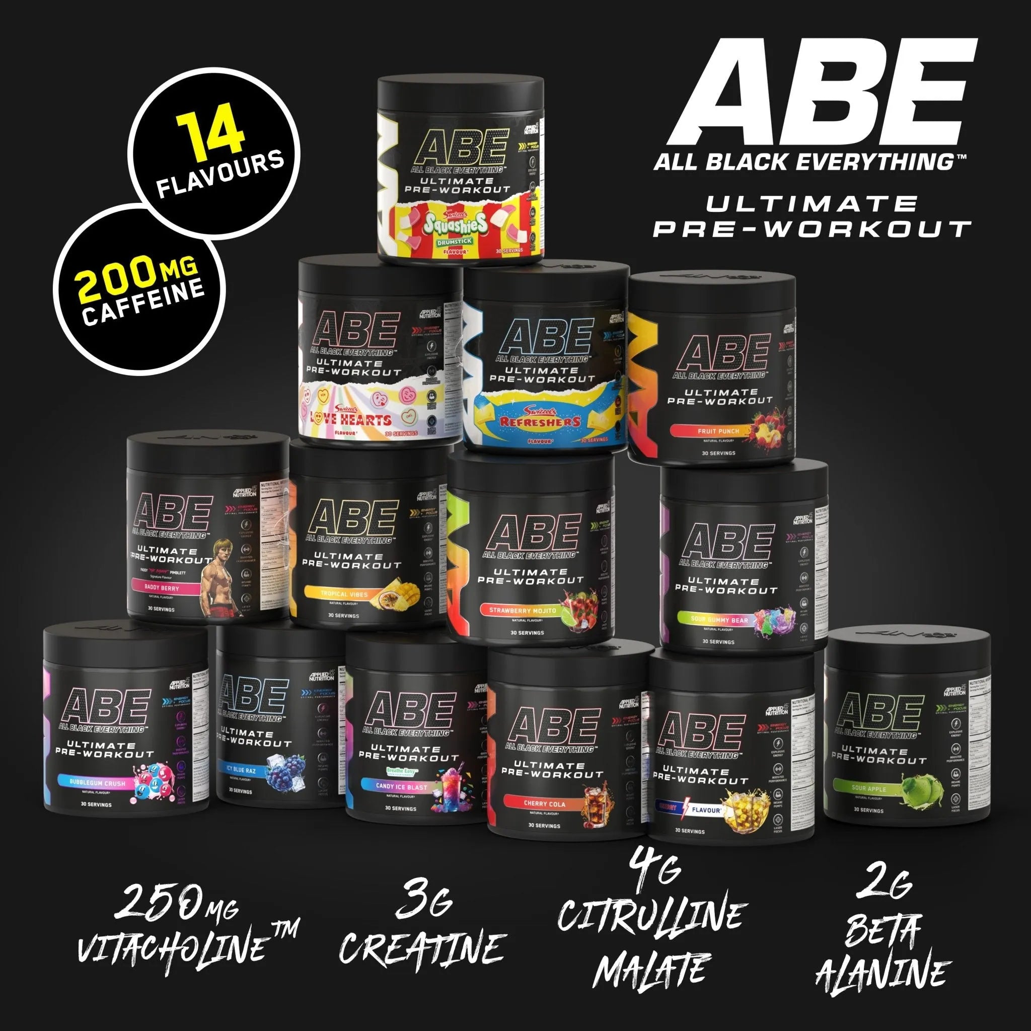 Applied Nutrition ABE All Black Everything - Extremely Potent Pre-Workout Powder - 30 Servings