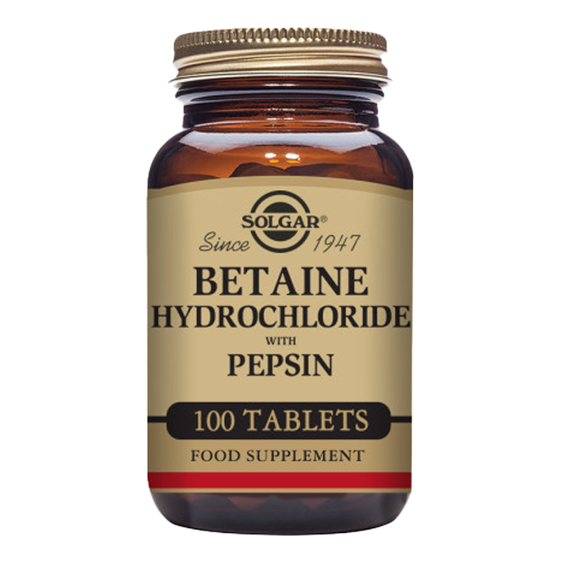 Solgar Betaine Hydrochloride with Pepsin Tablets - Pack of 100