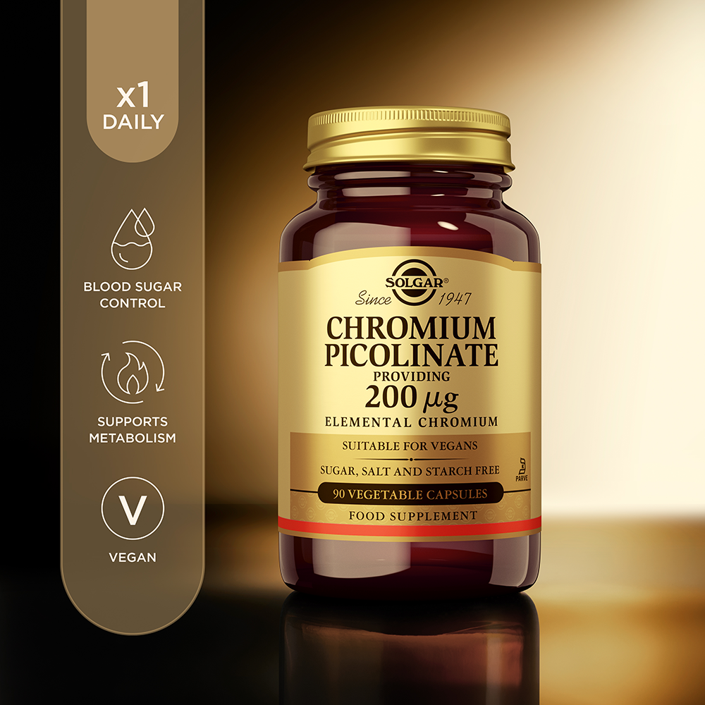 Solgar Chromium Picolinate 200 mcg Vegetable Capsules - Pack of 90