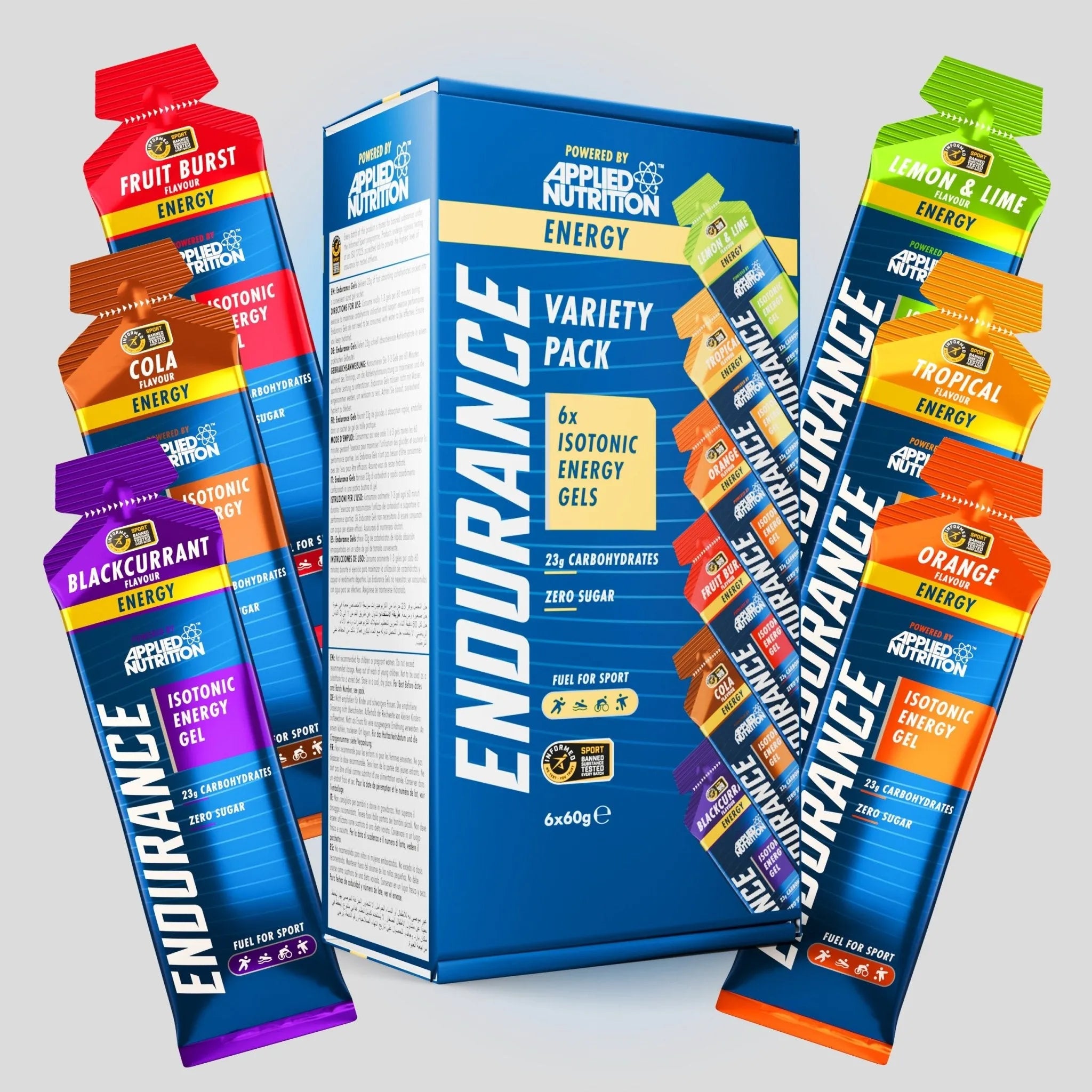 Applied Nutrition Isotonic Energy Gels Variety Pack (Box of 6 Gels)