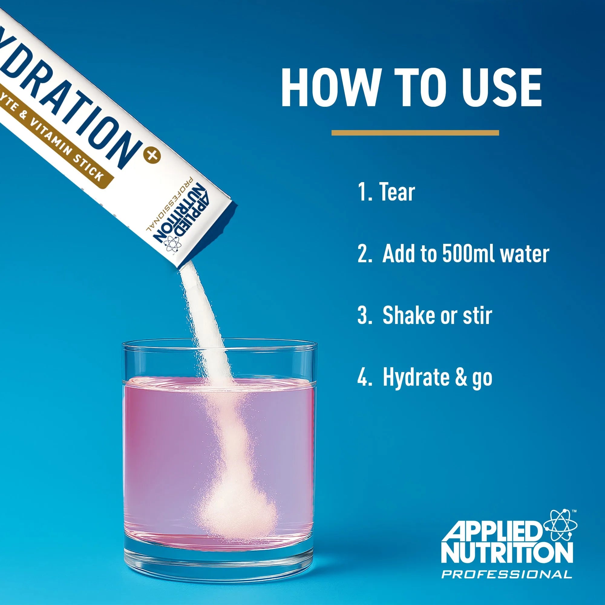 Applied Nutrition Hydration+ Electrolyte & Vitamin Powder Stick Pack (Pack of 7)