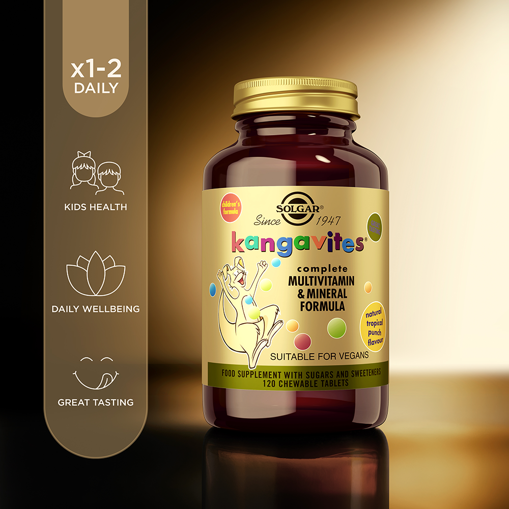 Solgar Kangavites Tropical Punch Children's (3+) Multivitamin and Mineral Formula Chewable Tablets