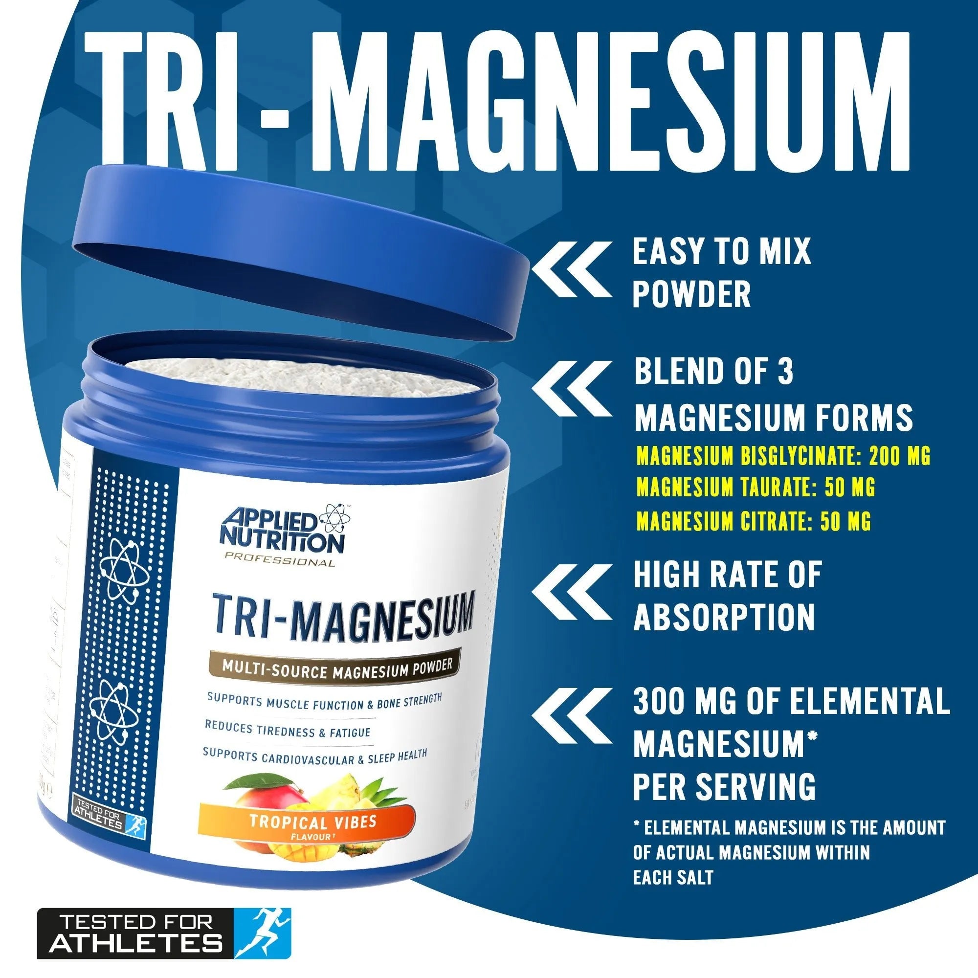 Applied Nutrition Tri-Magnesium Powder - 50 Servings