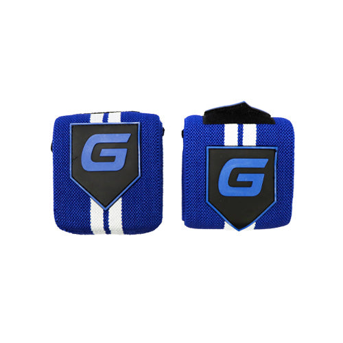 Gaspari WRIST WRAPS – Rubber Logo Blue/White
