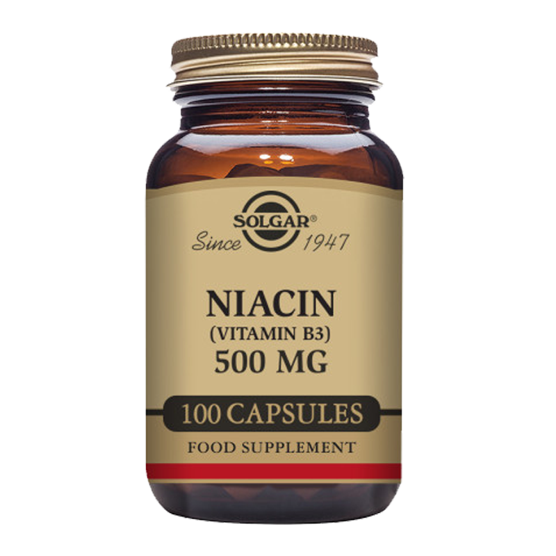 Solgar Niacin (Vitamin B3) 500 mg Vegetable Capsules - Pack of 100